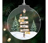 Personalised Christmas Bauble 2025 Christmas Tree Decorations Custom Christmas Ornaments Family & Pet Xmas Tree Baubles Gifts Baubles for Pets Lover (4 People, 2 Dog)