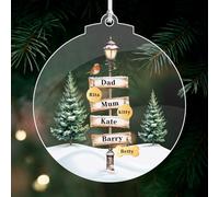 Personalised Christmas Bauble 2025 Christmas Tree Decorations Custom Christmas Ornaments Family & Pet Xmas Tree Baubles Gifts Baubles for Pets Lover(4 People, 1 Dog+2 Cat)