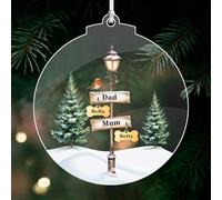 Personalised Christmas Bauble 2025 Christmas Tree Decorations Custom Christmas Ornaments Family & Pet Xmas Tree Baubles Gifts Baubles for Pets Lover (2 People, 2 Dog)