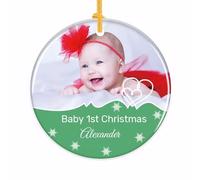 Personalised Christmas Bauble 2025, Custom Photo Xmas Baubles Decorations, Personalised Christmas Tree Decorations Custom Xmas Bauble Gifts for Mom Dad Family Kids Friends