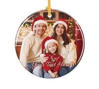 Personalised Christmas Bauble 2025, Custom Photo Xmas Baubles Decorations, Personalised Christmas Tree Decorations Custom Xmas Bauble Gifts for Mom Dad Family Kids Friends