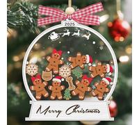 Personalised Christmas Bauble 2025 Family of 2/3/4/5/6/7/8, Personalised Ornaments Custom Ginger Breads with Names Customized Ornaments for Christmas Tree,Family (Style 1)