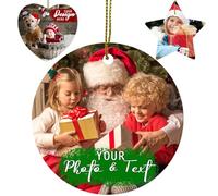 Personalised Christmas Bauble - 3 Shape Options, Double Sided Photo Ornaments With Text & Picture for Tree, Custom Xmas Decorations