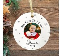 Personalised Christmas Bauble Baby’s First Xmas Tree Decoration Ceramic Hanging Ornaments Gift Newborn Baby Keepsake from Daddy Mummy