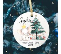 Personalised Christmas Bauble Baby’s First Xmas Tree Decoration Ceramic Hanging Ornaments Gift Newborn Baby Keepsake from Daddy Mummy