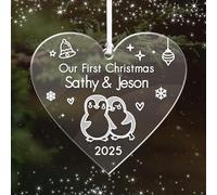 Personalised Christmas Bauble Custom Xmas Tree Decoration First Xmas as Couple Mr & Mrs Keepsake Christmas Ornaments Santa Gift for Newlywed at 2025 (Bell)
