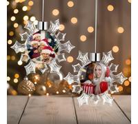 Personalised Christmas Bauble, Double-Sided Photo Baubles 2025 Custom Christmas Tree Decorations Hanging Ornaments Family Decorations Xmas Bauble Gifts for Family Mom Dad Pets Kids Friends