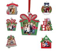Personalised Christmas Bauble, Gift Box Shaped Christmas Photo Ornaments for Your Tree, Xmas Decor Gift for Mom, Dad, Kids & Pets