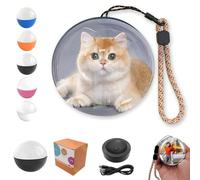 Personalised Christmas Bauble, Memory Orb Christmas Decorations, Memory Sphere Ornament Personalized Video Orb Sphere Lamp, 2.7" 3D Custom Crystal Ball Video Player,Gift,Black,Basic