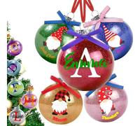Personalised Christmas Bauble Ornaments Custom Family Christmas Ball Decorations with Name Customizable Glitter Ornament Customized Ornament for Xmas Tree Decor Gifts