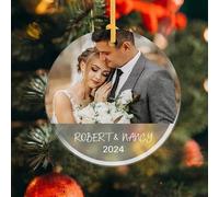 Personalised Christmas Bauble,Personalised Christmas Bauble Photo,First Married Christmas Bauble 2024,Our First Christmas Married,First Christmas Married Gifts