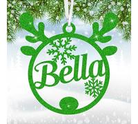 Personalised Christmas Bauble, Personalised Christmas Tree Decorations 2025, Custom Xmas Baubles, Glitter Hanging Xmas Tree Ornaments with Any Name for Son Daughter Kids Friends (Design 2)