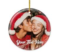 Personalised Christmas Bauble Personalised Photo Christmas Ornaments Round Ceramic Custom Xmas Bauble Christmas Tree Decorations Gifts for Family Kids Friends