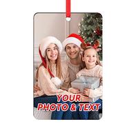 Personalised Christmas Bauble, Personalised Photo Gifts Sublimation Blank Ornament Wood for Home Christmas DIY Crafting personalised Decor(Rectangle,11x7cm)