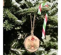 Personalised Christmas Bauble, Rabbit Bauble, Natural Wood and Twine Hanging Tree Decorations, Christmas Decoration