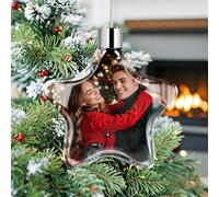 Personalised Christmas Baubles 2025, Custom Photo Christmas Ornaments Double-Sided Ceramic Photo Pendant for Xmas Tree Decoration Gifts for Mom Dad Pets Kids Friends