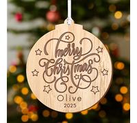 Personalised Christmas Baubles Custom Christmas Tree Decorations Man Christmas Ornaments Keepsake Decoration Gift for Lover Couples Her Him Girls Family Home at 2025 (Circle)