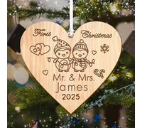 Personalised Christmas Baubles Custom Tree Decorations First Xmas Ornaments Keepsake Gift for Lover Couples Mr Mrs Her Girls Family Home with Any Name at 2025 (Couples)