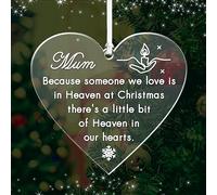 Personalised Christmas Baubles Memory Christmas Bauble 2025 Xmas in Heaven Xmas Tree Decorations Custom Keepsake Remember a Love One Acrylic Ornaments (Heart1)