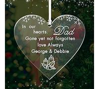 Personalised Christmas Baubles Memory Christmas Bauble 2025 Xmas in Heaven Xmas Tree Decorations Custom Keepsake Remember a Love One Acrylic Ornaments (heart2)