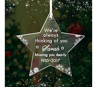 Personalised Christmas Baubles Memory Christmas Bauble 2025 Xmas in Heaven Xmas Tree Decorations Custom Keepsake Remember a Love One Acrylic Ornaments (Star)
