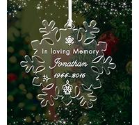 Personalised Christmas Baubles Memory Christmas Bauble 2025 Xmas in Heaven Xmas Tree Decorations Custom Keepsake Remember a Love One Acrylic Ornaments (Sonwflake)