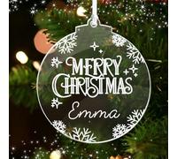 Personalised Christmas Baubles, Personalised Christmas Tree Decorations 2025, Custom Xmas Baubles, Xmas Ornament for Tree, Gifts for Family Kids Mom Dad Friends(Round)
