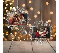 Personalised Christmas Baubles Photo Ball, Double-Sided Custom Pictures Xmas Baubles 2024, Baubles for Christmas Tree Decorations Christmas Ornaments Xmas Gifts for Mom Dad Pets Kids Friends