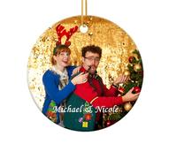 Personalised Christmas Baubles with Photo 2025 Baby's First Christmas Ceramic Ornaments, Custom Xmas Tree Decorations for Family Memories