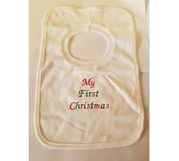 Personalised Christmas BIB - My First Christmas - Beautifully Embroidered (Any Name Added)