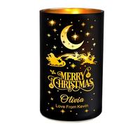 Personalised Christmas Candles Scented Candles Gifts for Women Men, Orange Blossom Jasmine Amber Scented Candle, Christmas Candle Gifts for Her Him Mum Dad, 40 Hours Burn (Fiore D'arancio, Design 2)
