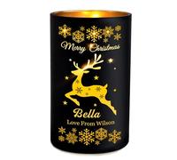 Personalised Christmas Candles Scented Candles Gifts for Women Men, Rose English Pear Amber Freesia Scented Candle, Christmas Candle Gifts for Her Him Mum Dad, 40 hrs Burn (Giardino Di Rose, Design 3)