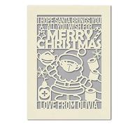 Personalised Christmas Card at 2024 Lockdown Xmas Gifts for Girl Daughter Son Kids Uncle Aunt Santa Gift for Brother Sister Grandad Merry Christmas Cards for Grandson Granddaughter(Grey)