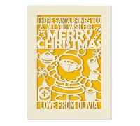 Personalised Christmas Card at 2024 Lockdown Xmas Gifts for Girl Daughter Son Kids Uncle Aunt Santa Gift for Brother Sister Grandad Merry Christmas Cards for Grandson Granddaughter(Gold)