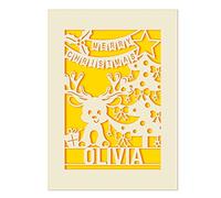 Personalised Christmas Card at 2025 Lockdown Xmas Gifts for Girl Daughter Son Kids Friend Custom Santa Gift for Brother Sister Merry Christmas Cards for Grandad Uncle Aunt(Gold)
