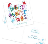 Personalised Christmas Card Packs Write Your Own Easy Custom Message Simple and Elegant Xmas Cards Pack of 20 by Paper Themes - Merry Christmas Bauble