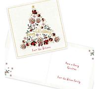 Personalised Christmas Card Packs Write Your Own Easy Custom Message Simple and Elegant Xmas Cards Pack of 20 by Paper Themes - Merry Tree