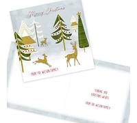 Personalised Christmas Card Packs Write Your Own Easy Custom Message Simple and Elegant Xmas Cards Pack of 20 by Paper Themes - Contemporary Tartan