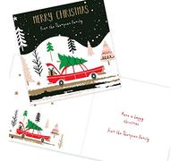 Personalised Christmas Card Packs Write Your Own Easy Custom Message Simple and Elegant Xmas Cards Pack of 20 by Paper Themes - Car