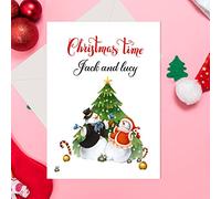 Personalised Christmas Cards 2024 Christmas Cards Funny Xmas Card for Kids Boys Girls Daughter Xmas Santa Gift for Keepsake Cards for Granddaughter Family Friends with Envelope(Design 3)