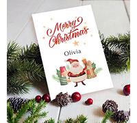 Personalised Christmas Cards for Family Members 2025 Christmas Card Keepsake Cards Xmas Santa Gift for Daughter Granddaughter Kids Boys Girls(Design 4)
