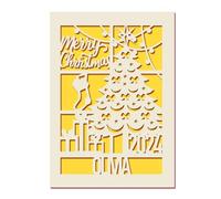 Personalised Christmas Cards Gifts Custom Xmas Gifts Xmas Cards 2024 Laser Paper Cut Cards with Any Name & Year Merry Christmas Cards for Dad Kids Friends Mum Son Daughter Wife(Gold)