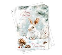 Personalised Christmas Cards pack of 10 A5 size with white envelopes. DLX 110