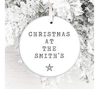Personalised Christmas Ceramic Bauble - Family Edition - Keepsake Family Decoration - Add Your Name (Star)