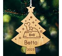 Personalised Christmas Decorations Engraved Wood Xmas Ornaments Custom Wooden Christmas Tree Bauble Gift for Your Pet Dog Cat Pets Dogs Cats with Any Name at 2025 (Tree)