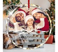 Personalised Christmas Decorations With Family Photo - Custom Xmas Baubles For Tree Decorations,Puppy Cat Pet Lover Keepsake Gifts (family style)