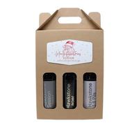 Personalised Christmas Design Kraft Beer Box Carrier & 3 Bottles of Beer Gift Set For Men, Dad, Son & Grandad (Hawkstone Beer 4.8% vol) (Father Christmas Design)