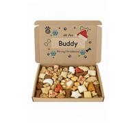 Personalised Christmas Dog Treat Gift Box, Assorted Biscuits, Letterbox Friendly, 200g