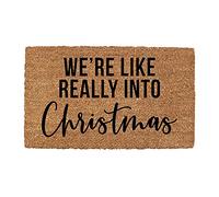 Personalised Christmas Door Mat Coir Entrance Doormats Anti-Slip PVC Back Durable Decorative Welcome Front/Back Door Mats (G, 60 x 40 cm)