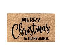 Personalised Christmas Door Mat Coir Entrance Doormats Anti-Slip PVC Back Durable Decorative Welcome Front/Back Door Mats (B, 60 x 40 cm)